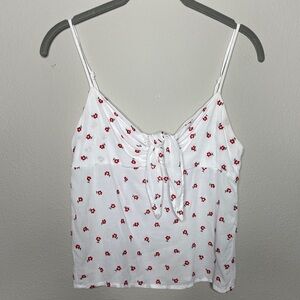 J Galt Brandy Melville Red and White Floral Top